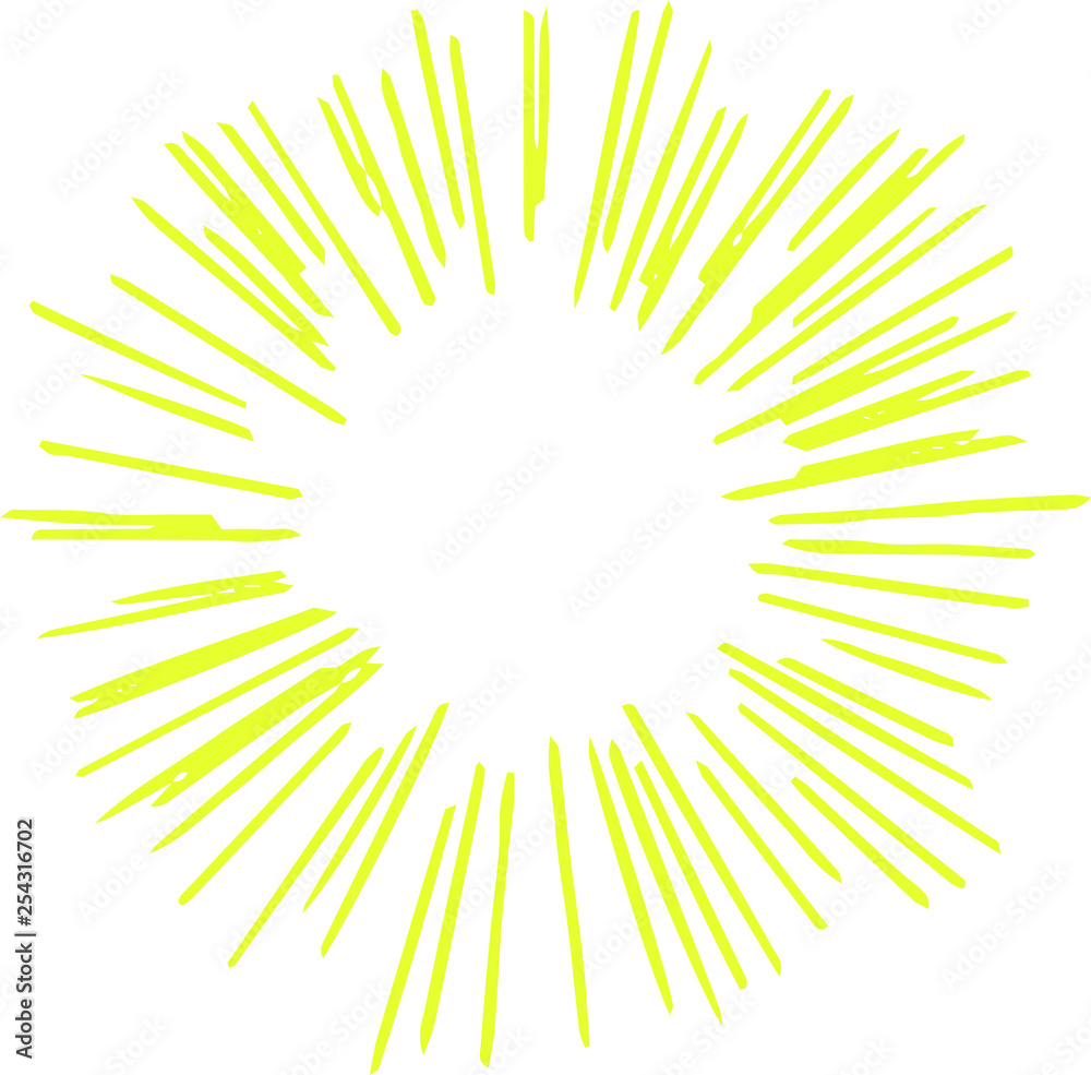 Yellow Rough sketch of dazzling light Yellow Rough sketch of dazzling light