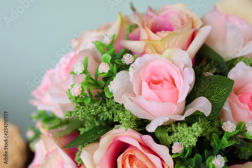 beautiful pink rose flower artificial bouquet