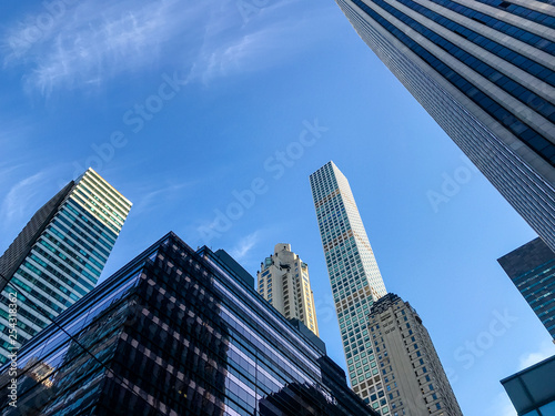 New York Skyscrapers against a blue sky