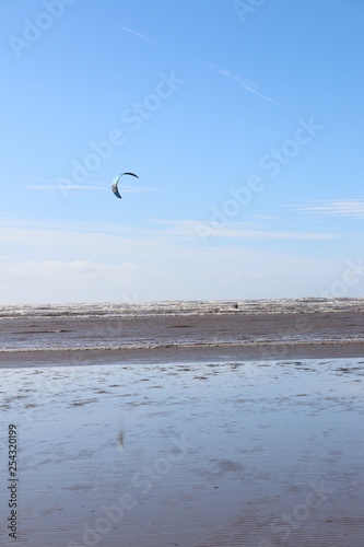 kite surfing in the sea