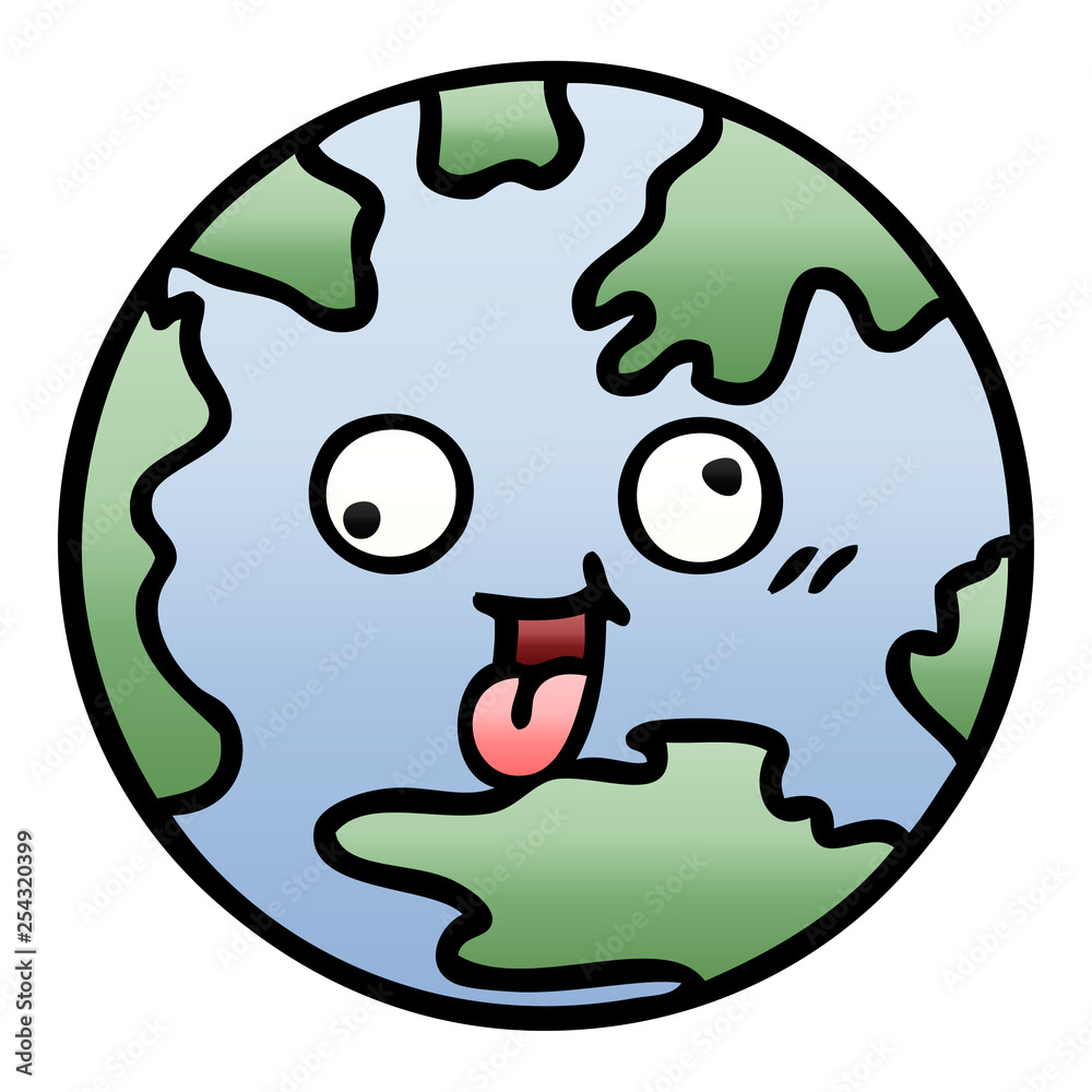 gradient shaded cartoon planet earth gradient shaded cartoon planet earth