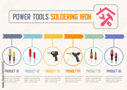 Soldering Irons Models Flat Vector Web Banner