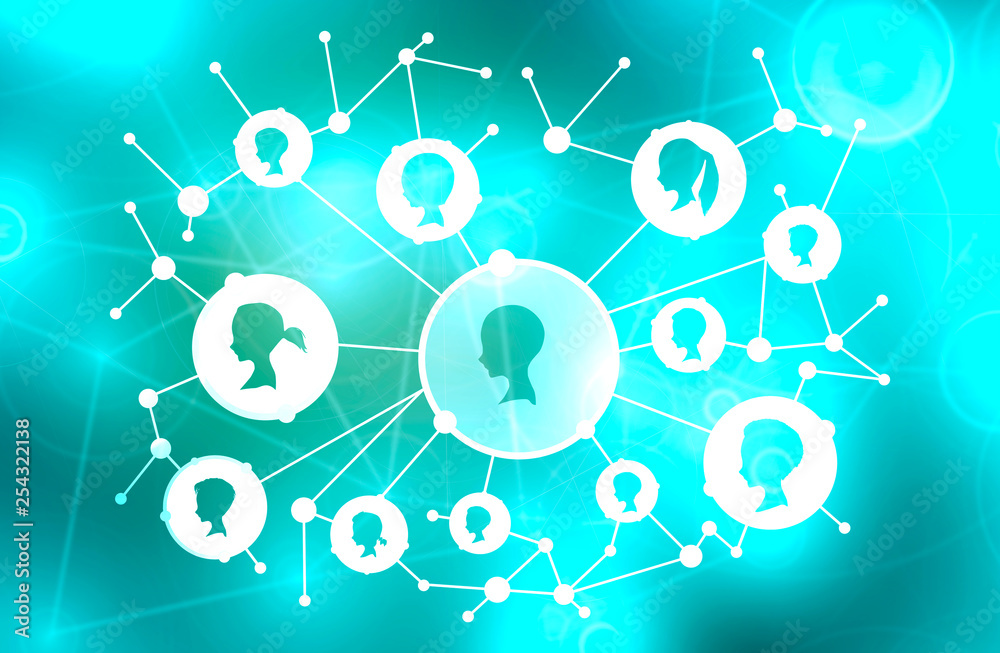 Women social media network. Growth background with lines, circles and integrate female avatars. Connected symbols for digital, interactive and global communication concept. Women social media network. Growth background with lines, circles and integrate female avatars. Connected symbols for digital, interactive and global communication concept.