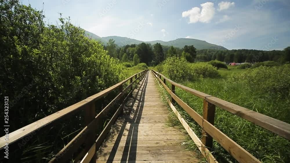 Slowly Walking On A Boardwalk Slowly Walking On A Boardwalk