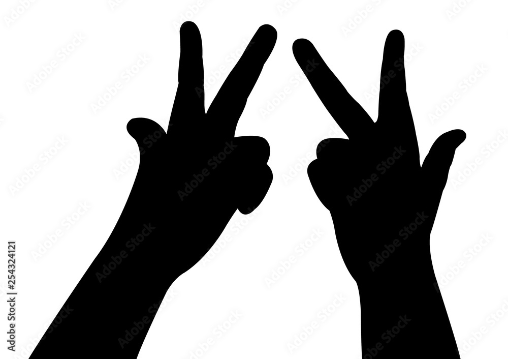 hands silhouette vector