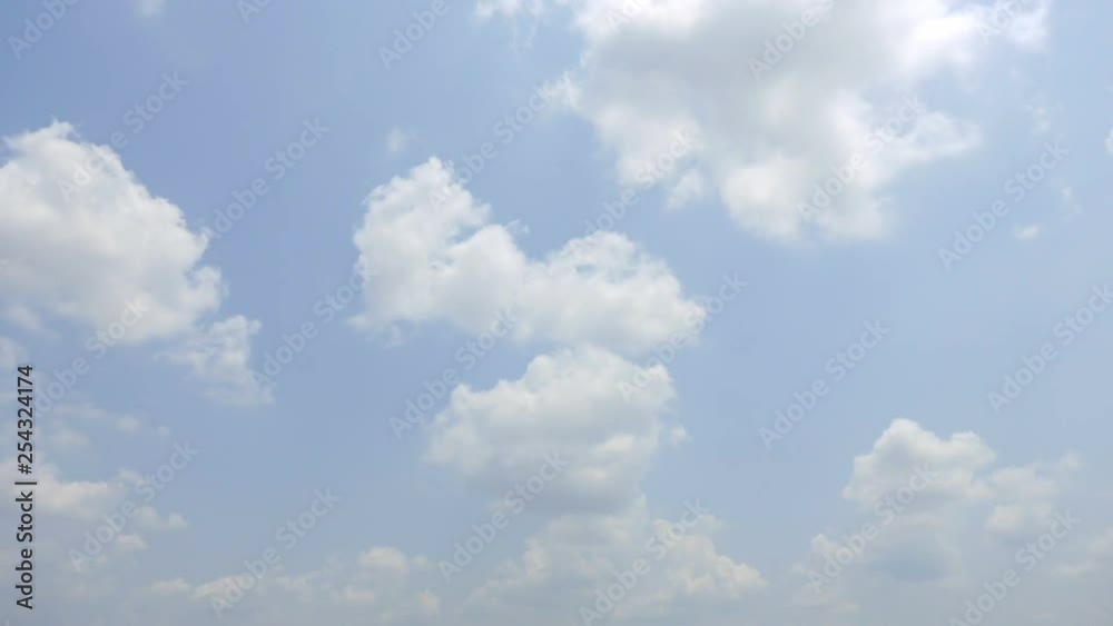 Time lapse of fluffy clouds passing over head on a sunny day Time lapse of fluffy clouds passing over head on a sunny day