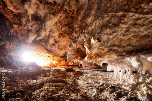 Quadro su tela Namakdan Salt Cave on Qeshm Island in Southern Iran taken in January 2019 taken