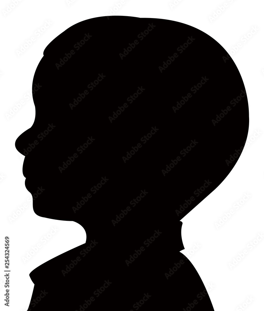 a boy head silhouette vector