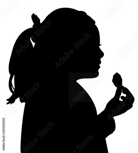 child eating head , silhouette vector