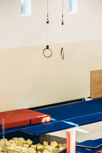 A pair of rings in a gym