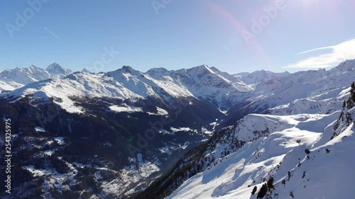 AERIAL: Snow Mountains Swiss Alps 4K photo