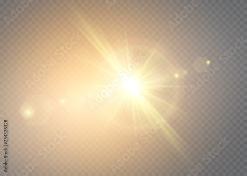 Fotografie, Obraz Vector transparent sunlight special lens flash light effect