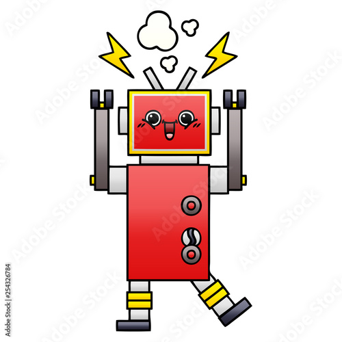 gradient shaded cartoon robot