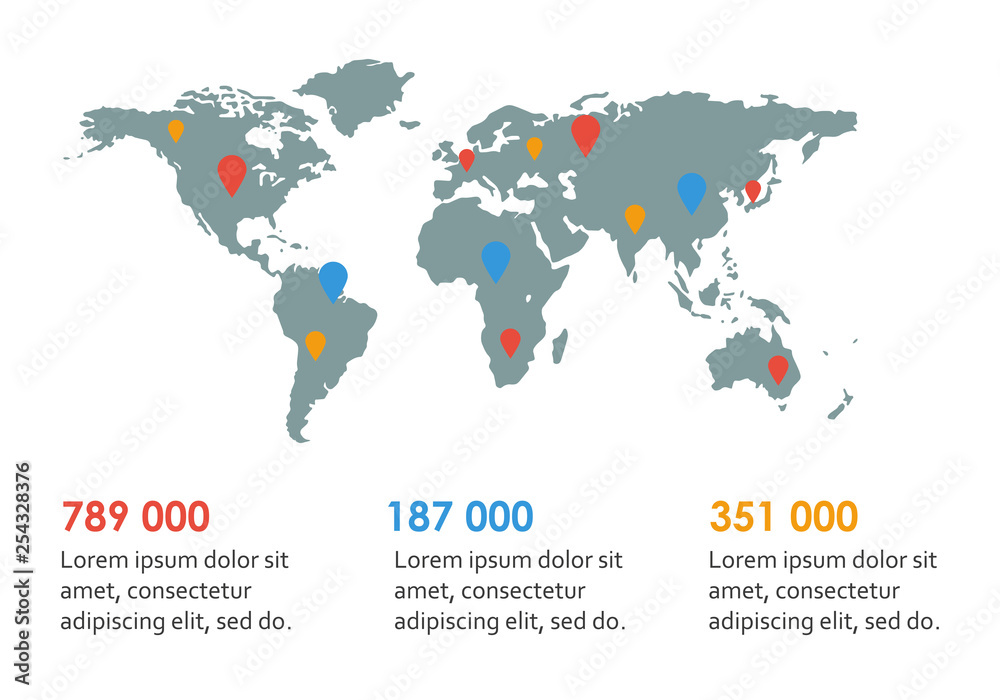 Fototapeta premium World map infographic design. Vector illustration.