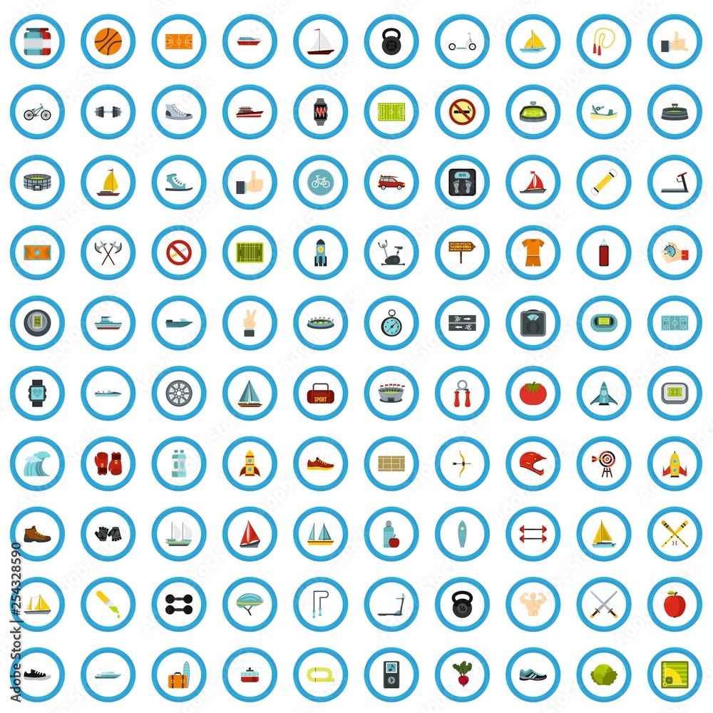 100 exercise icons set in flat style for any design vector illustration 100 exercise icons set in flat style for any design vector illustration