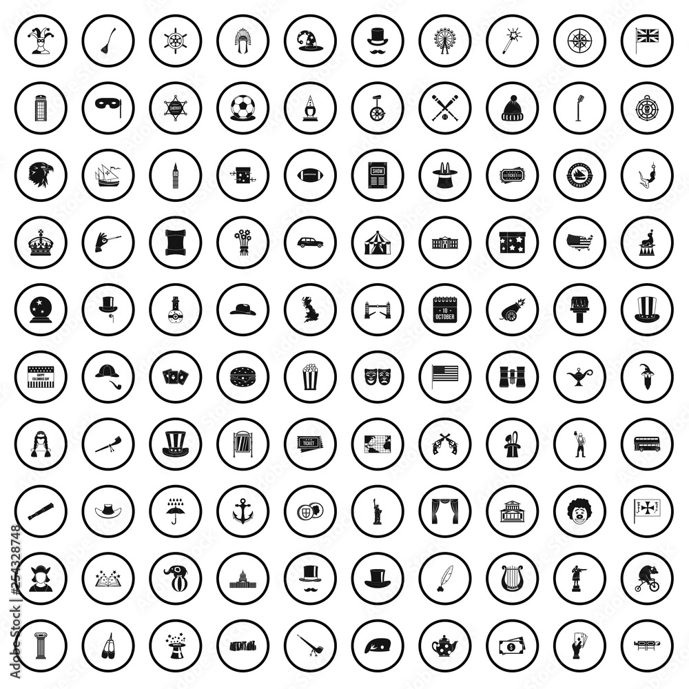 100 top hat icons set in simple style for any design vector illustration 100 top hat icons set in simple style for any design vector illustration