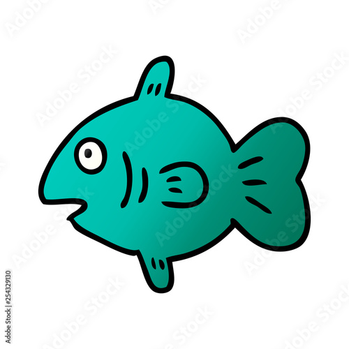 gradient cartoon doodle of a marine fish