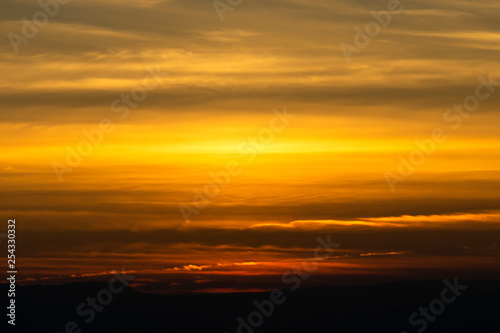 Golden sky before sunrise