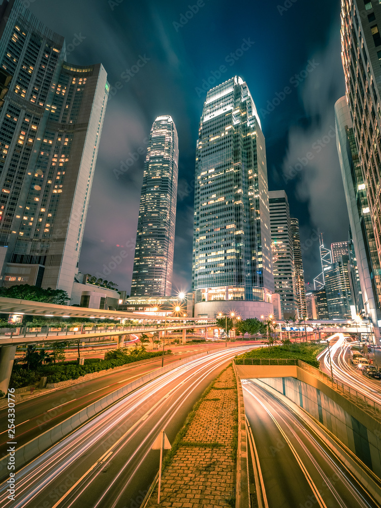 Fototapeta premium Light Traits in Hong Kong