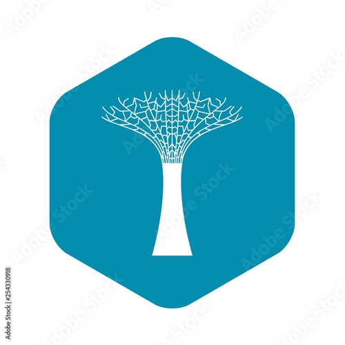 Singapore Supertree at the Gardens By The Bay icon in simple style isolated on white background