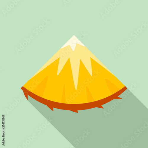 Slice of pineapple icon. Flat illustration of slice of pineapple vector icon for web design