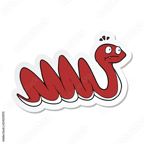 sticker of a cartoon snake