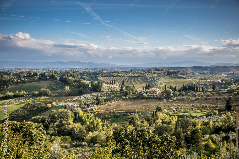 Beautiful autumn landscape in Tuscany. Near Siena, Tuscany, Italy