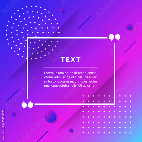 Quote box isolated on trendy geometric background. Vector illustration.