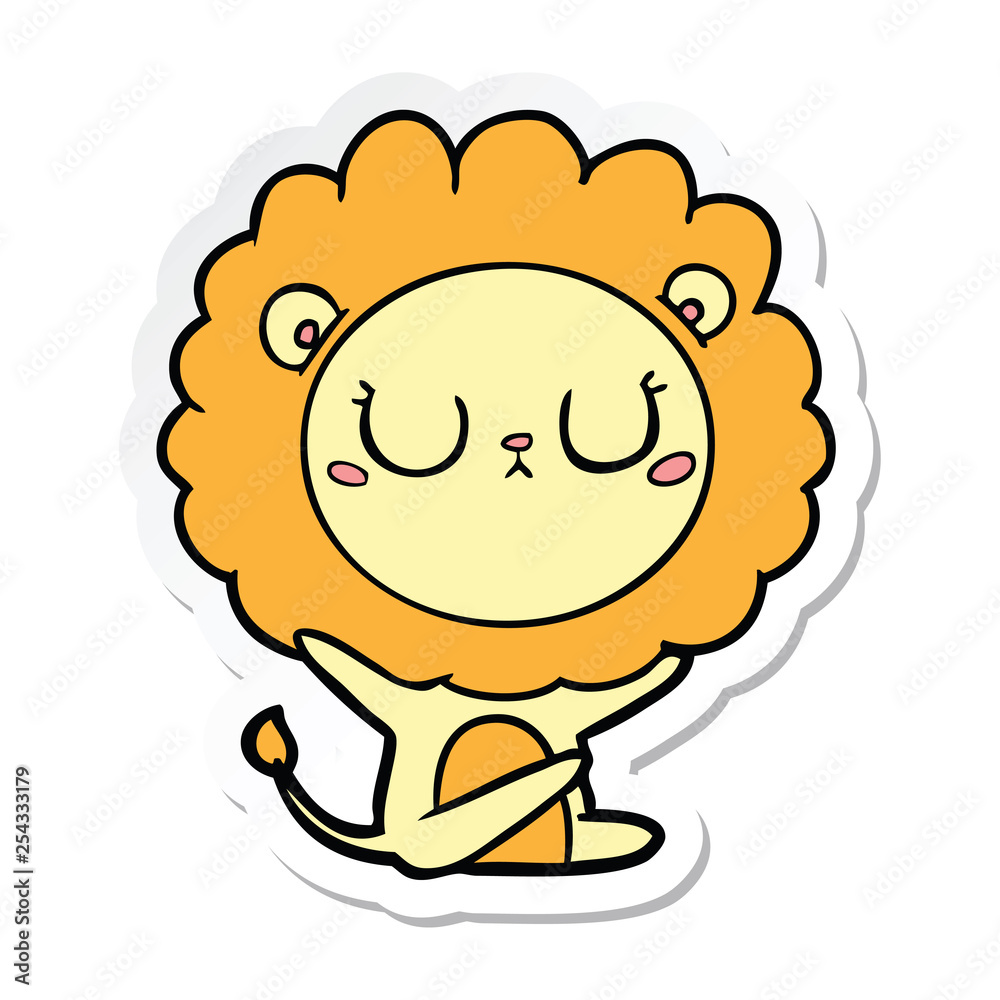 sticker of a cartoon lion sticker of a cartoon lion