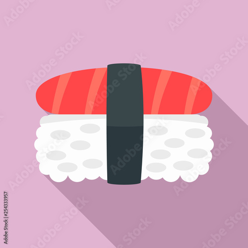 Tuna meat rice sushi icon. Flat illustration of tuna meat rice sushi vector icon for web design