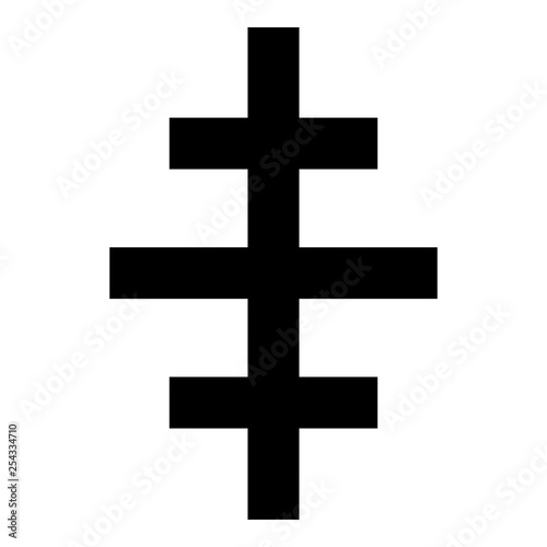 Obraz na plátně Cross papal roman church icon black color vector illustration flat style image