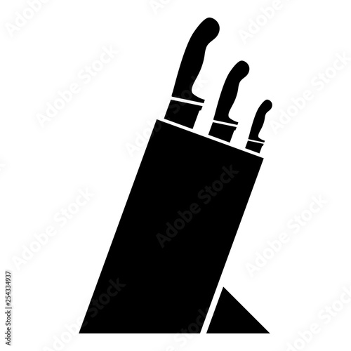 Knife set Knife holder Knives set Holder for knives icon black color vector illustration flat style image