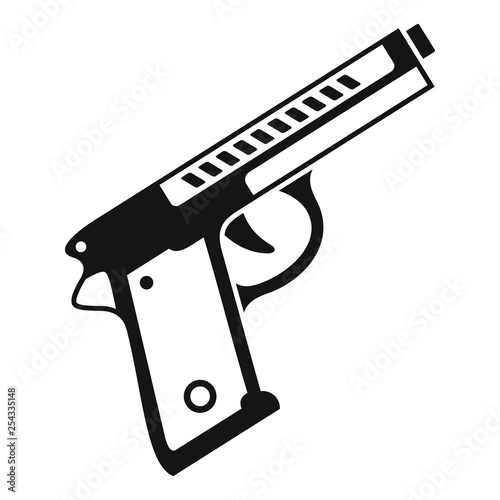Pistol icon. Simple illustration of pistol vector icon for web design isolated on white background
