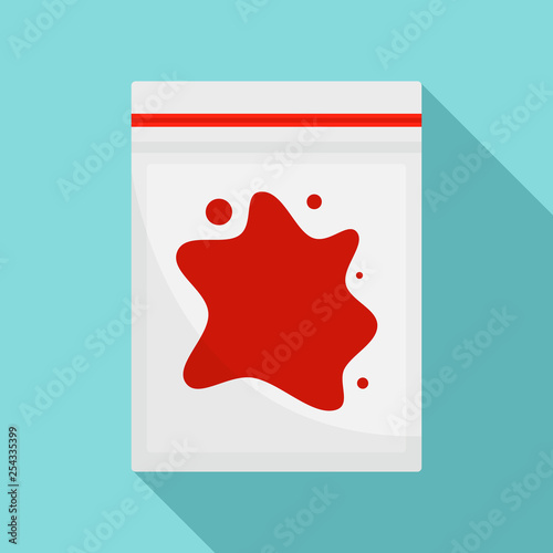 Blood package forensic lab icon. Flat illustration of blood package forensic lab vector icon for web design