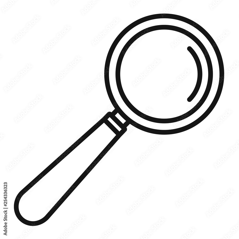Lab magnify glass icon. Outline lab magnify glass vector icon for web design isolated on white background Lab magnify glass icon. Outline lab magnify glass vector icon for web design isolated on white background