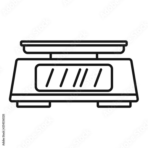 Lab scales icon. Outline lab scales vector icon for web design isolated on white background