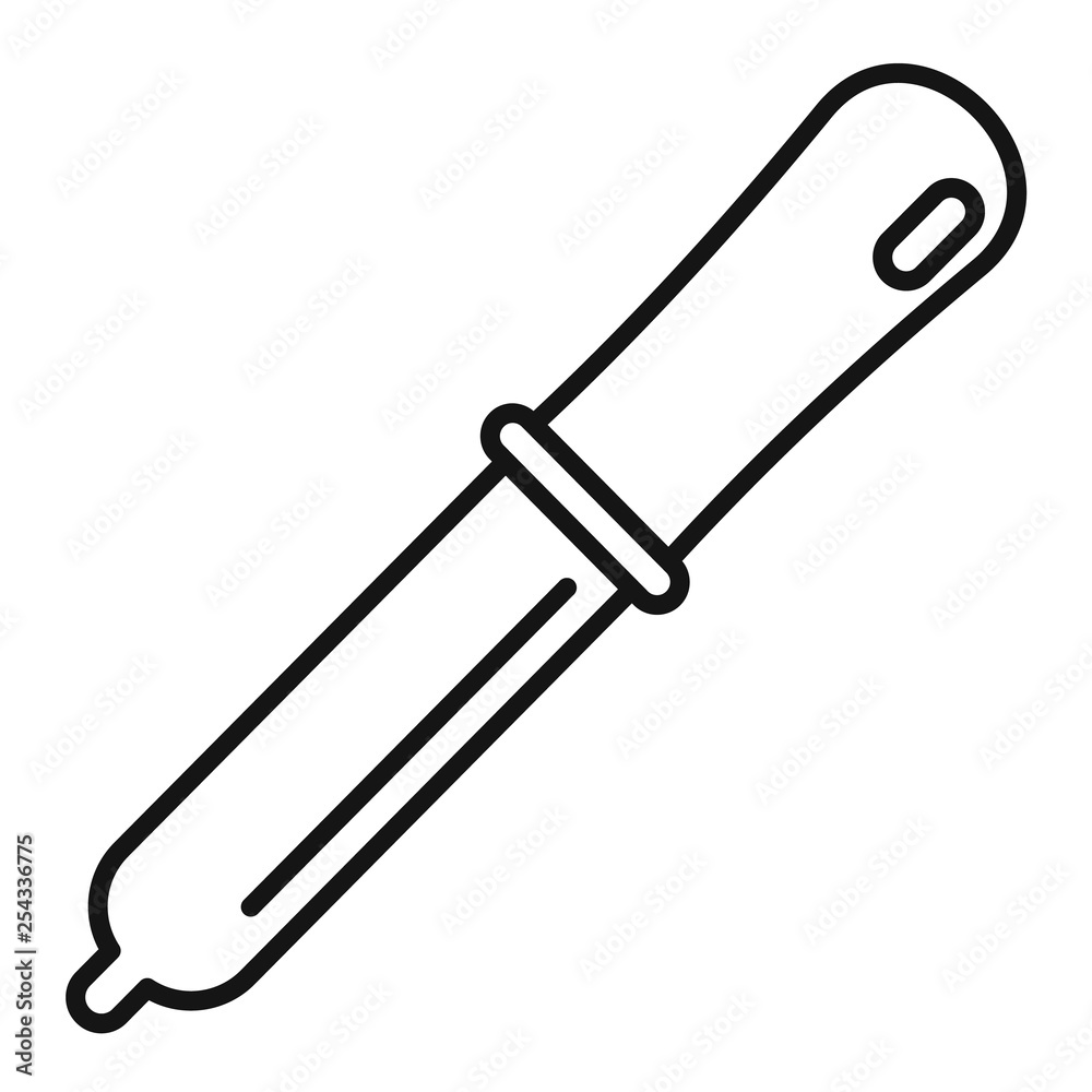 Lab pipette icon. Outline lab pipette vector icon for web design isolated on white background