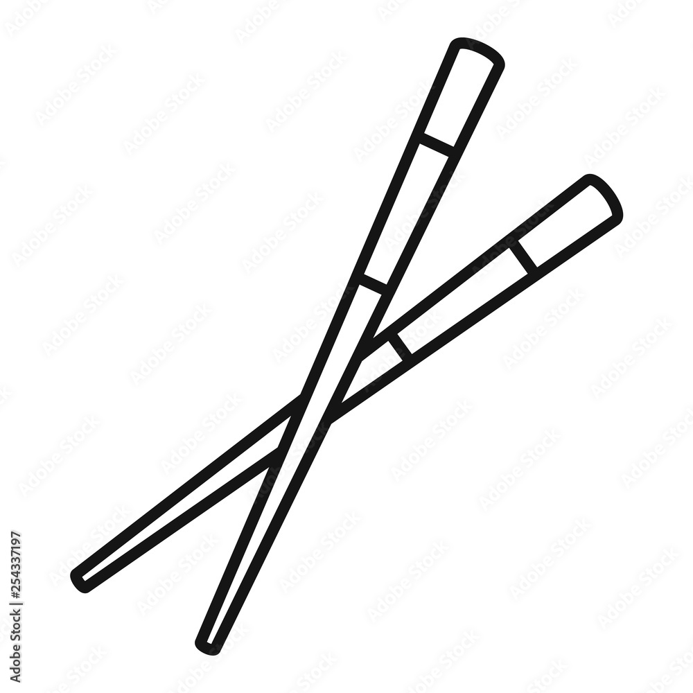 Japan chopsticks icon. Outline japan chopsticks vector icon for web design isolated on white background