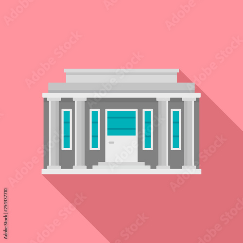 Governmental courthouse icon. Flat illustration of governmental courthouse vector icon for web design