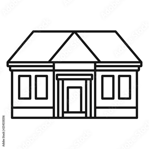 Courthouse icon. Outline courthouse vector icon for web design isolated on white background
