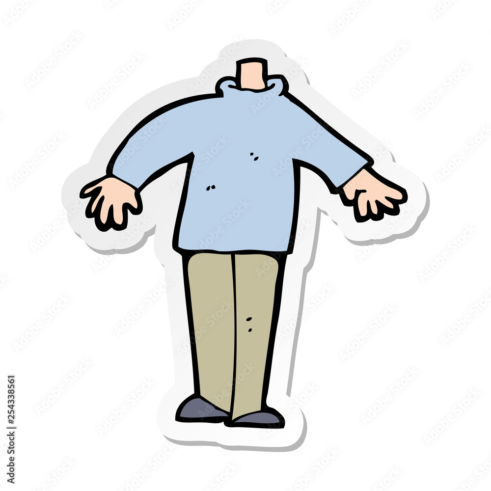 sticker of a cartoon male body