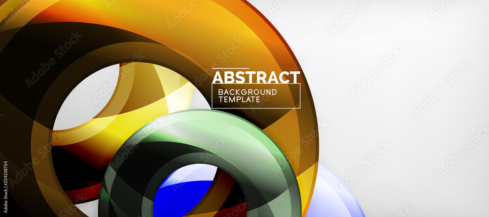 Obraz premium Glossy circles geometric background