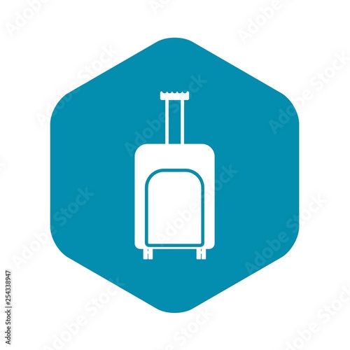 Travel suitcase icon in simple style isolated on white background