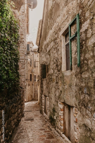 old streets of Kotor  Montenegro.