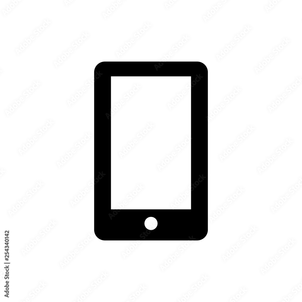 Smartphone icon simple flat style illustration isolated on white Smartphone icon simple flat style illustration isolated on white