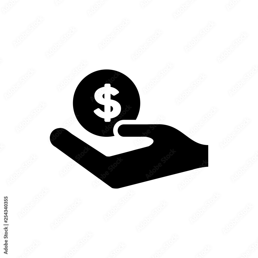 Money earning icon simple flat style icon Money earning icon simple flat style icon