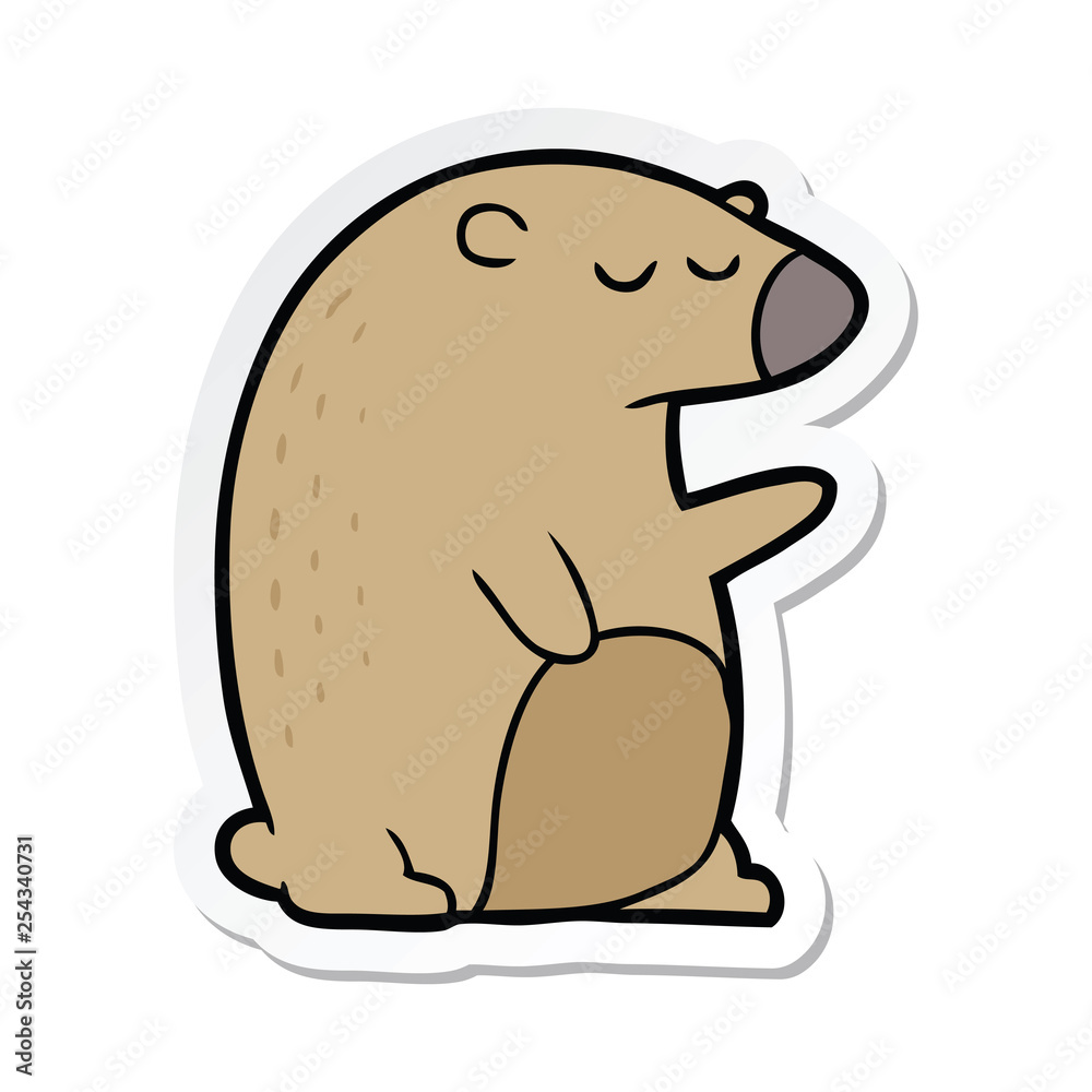 sticker of a cartoon bear