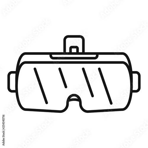 Glass game goggles icon. Outline glass game goggles vector icon for web design isolated on white background