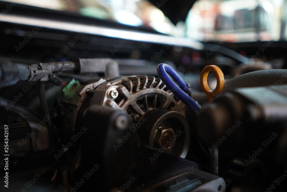 Fototapeta premium Car's engine detail