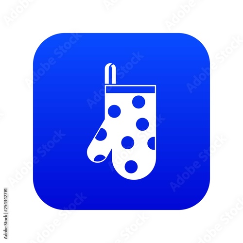 Kitchen glove icon digital blue for any design isolated on white vector illustration